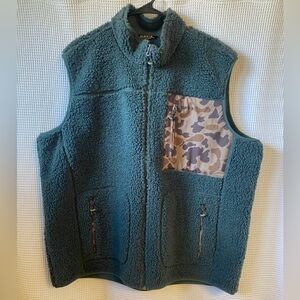 Orvis Men’s Dark Pine Green Sherpa Fleece Vest XXL